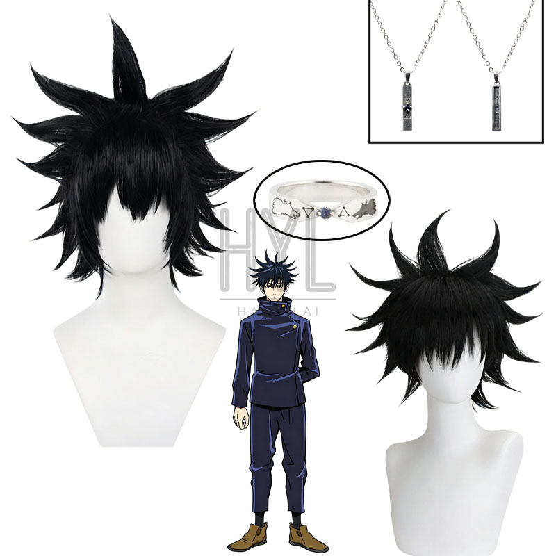 Men Accessories Ring - Anime Megumi Fushiguro Cosplay Wig Black