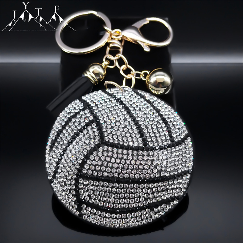 Men'S Volleyball Accessories - Volleyball Crystal Keychain Alloy Tassel Beach