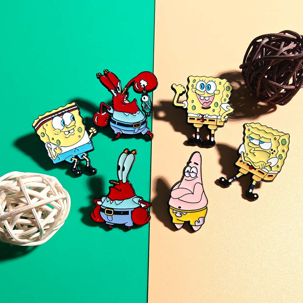 6 Pcs SpongeBob SquarePants An - огляд і ціна Lapel Pin Enamel