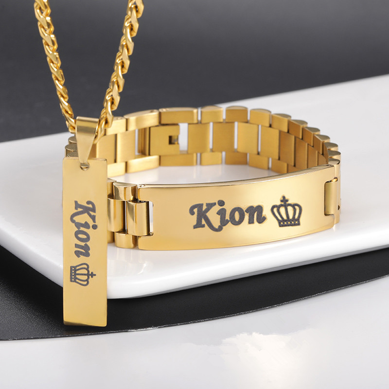 Custom Men Name Necklace Big B - огляд і ціна Men'S Accessories Jewelry Bracelet